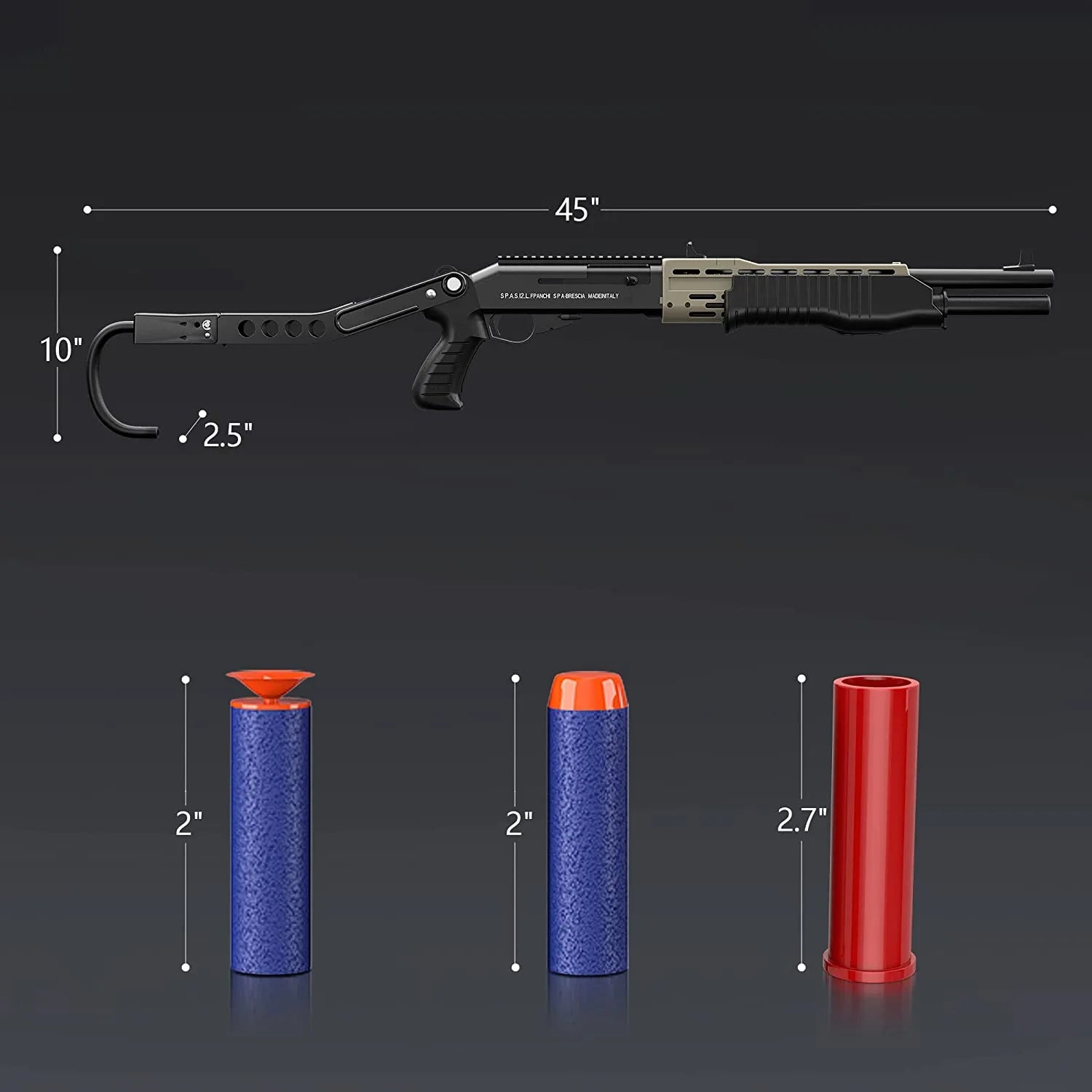 Single Shot Pump Foam Bullet Toy Shotgun SPAS-12